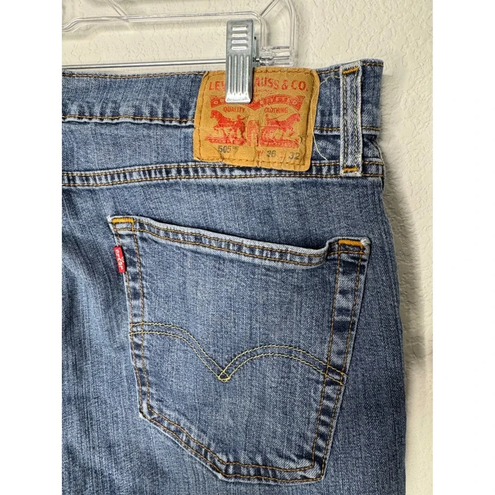 Levis‎ 502 Regular Taper Mens Blue Denim Jeans W36 L32 Medium Wash Stretch